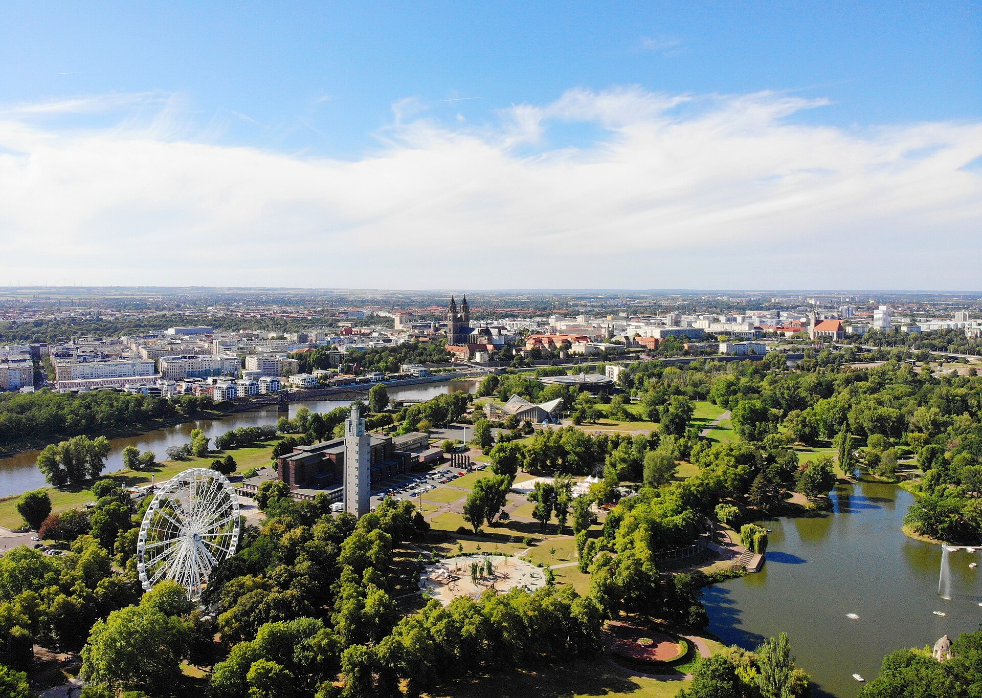 Stadtmotiv in Magdeburg – Aerial view of Magdeburg